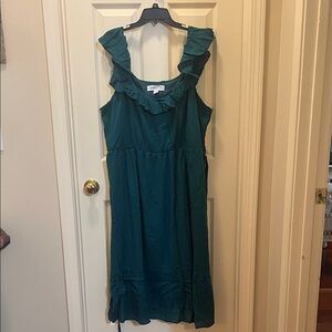 Old Navy Emerald Green Ruffle Midi Dress